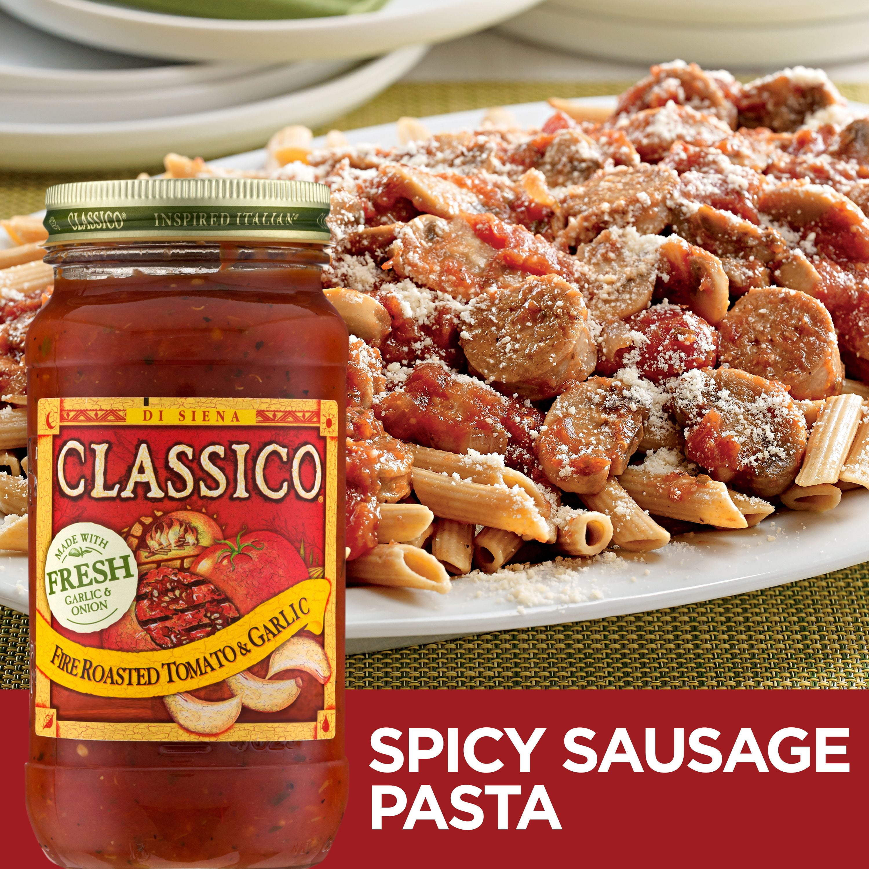 4 Pack Classico Fire Roasted Tomato And Garlic Pasta Sauce 24 Oz Jar Walmart Com Walmart Com