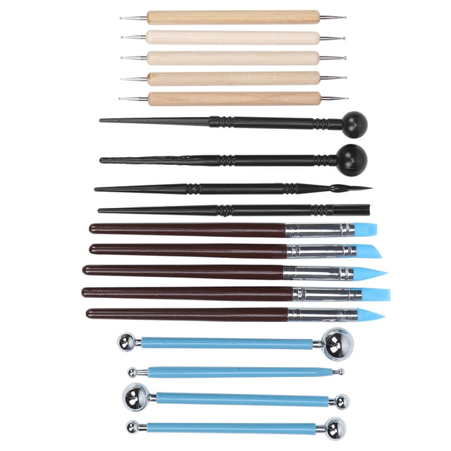 Cergrey Pro Clay Craft Kit Creasing Stick Wooden Point Drill Pen Carving Pottery Tools