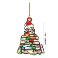 thumbnail image 3 of Christmas Tree Decorations Christmas Tree Shape Stacked Book Funny Book Acrylic Hanging Decorations Stacked Books Decor, 3 of 6