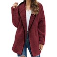thumbnail image 1 of Chaqueta informal de invierno para mujer Cárdigan con capucha de manga larga para el trabajo de la vida diaria ShoppingWine Red, 1 of 2