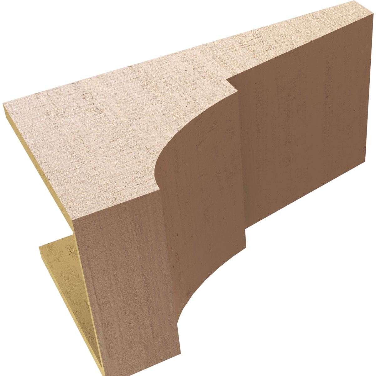 12"W x 24"D x 12"H Wide Monterey Rough Cedar Woodgrain TimberThane Corbel, Primed Tan