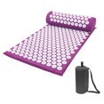 thumbnail image 2 of Yuarrent Colchoneta de acupresión, colchoneta de masaje, juego de almohada para cuello, pie, colchoneta de Yoga con aguja, cojín masajeador de Uniforme atlético Púrpura, 2 of 6