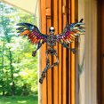 thumbnail image 3 of Acrylic Window Hanging Skeleton with Wings - 2D Stained Glass Style for Unique Halloween Decor, 3 of 3