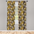 thumbnail image 3 of Ambesonne Modern Curtains, Grunge Art Brushstrokes, Pair of 28"x84", Earth Yellow Black, 3 of 5