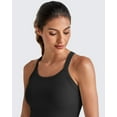 thumbnail image 4 of G4Free Barefeel Cropped Workout Tops for Women Built in Bra Removable Padded Longline Sports Bras Racerback Yoga Tops, 4 of 8
