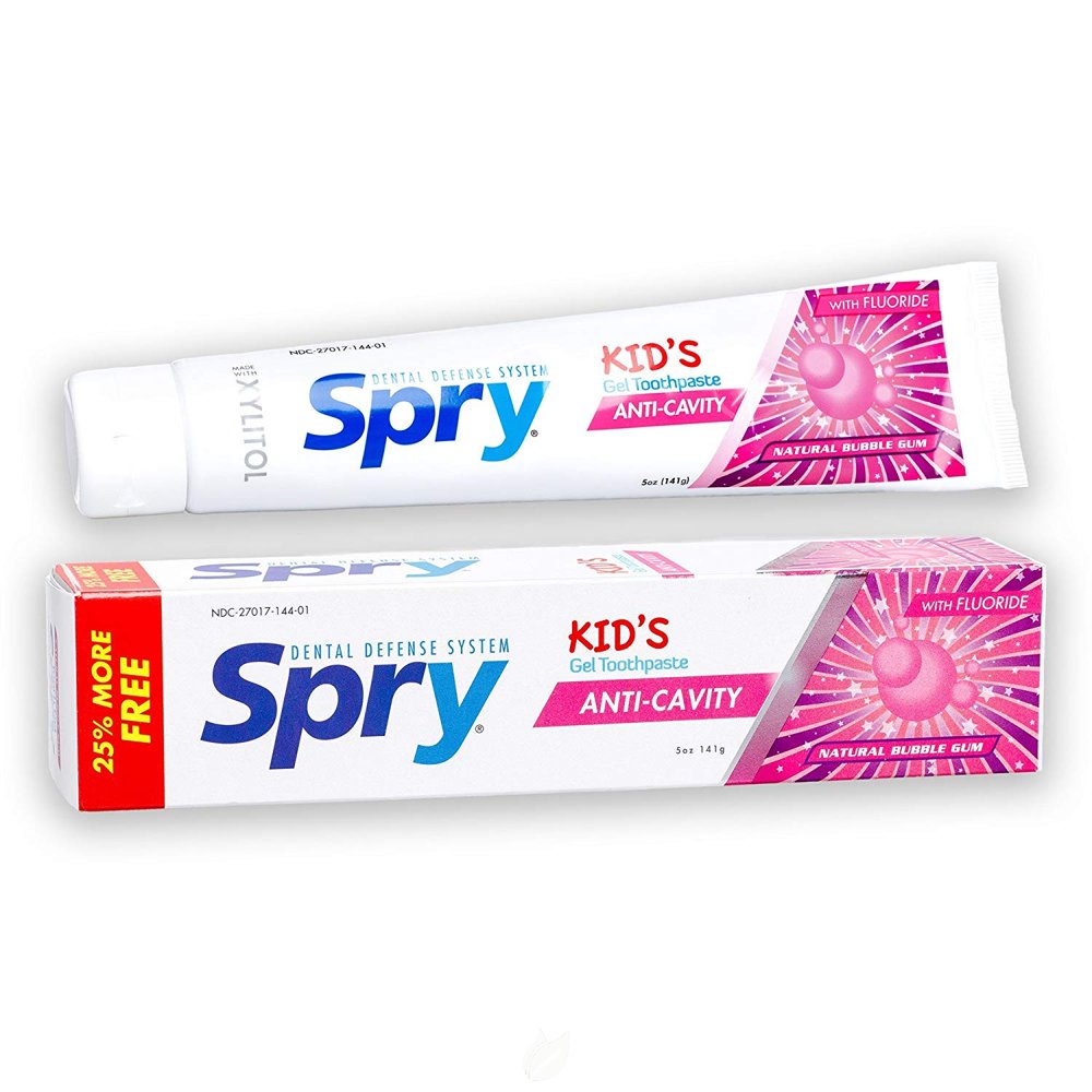 (3 Pack) SPRY Spry Kids Toothpaste Flouride Bubble Gum 5 OUNCE