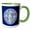 Green/White, variant on 3drose, Willow Pattern in Delft Blue and White, 11oz Two-tone Blue Mug