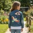 thumbnail image 4 of Peacolate 2-11Y Little&Big Girls Sequin Denim Jacket Children Embroidery Jean Outerwear,Rainbow,5-6Years, 4 of 4
