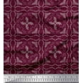 thumbnail image 1 of Soimoi Purple Cotton Voile Fabric Floral & Leaves Print Fabric by the Yard 56 Inch Wide, 1 of 3