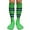 Bright Green / Blue, variant on Cotton 4 Stripes Knee High Bright Green Softball Baseball Sports Tube Socks, Blue Medium