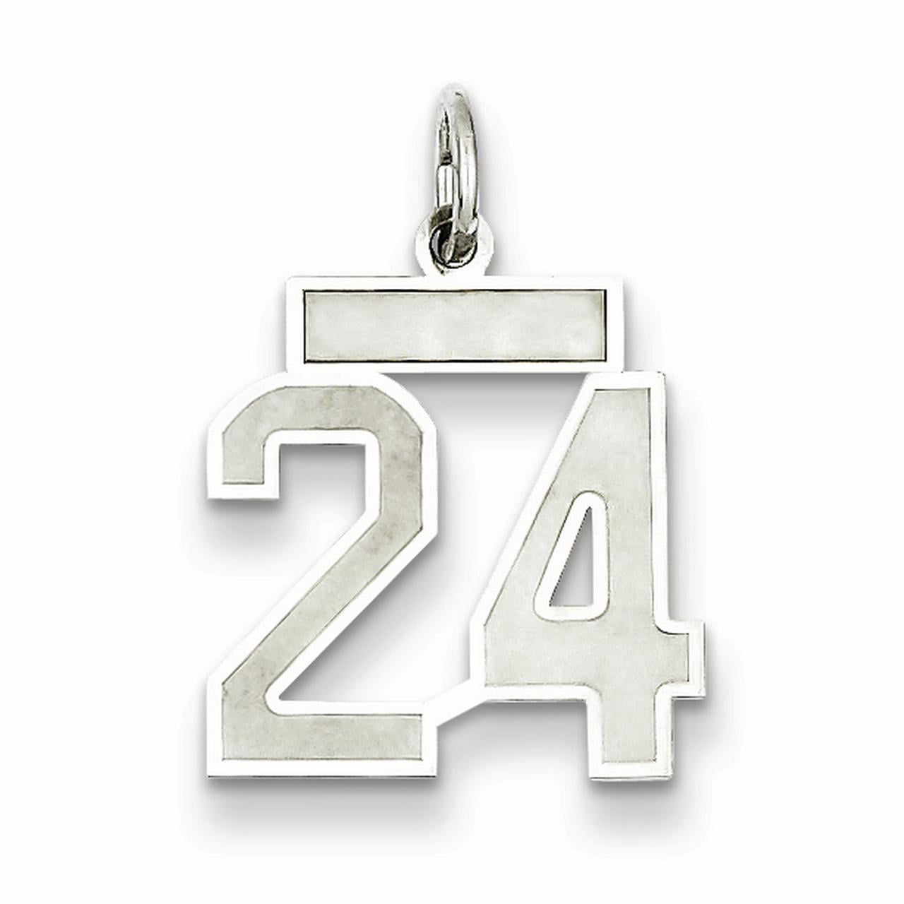 Beautiful Sterling silver 925 sterling Sterling Silver Rhodium-plated Small Satin Number 16 Charm
