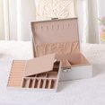 thumbnail image 6 of REGALWOVEN Accessory Box for Women, 2 Layer Large PU Accessory Storage, Accessory Holder for Earrings, Necklaces White, 6 of 6