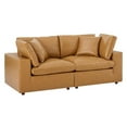 thumbnail image 1 of Modway Commix Down Filled Overstuffed Vegan Leather Loveseat in Tan, 1 of 8