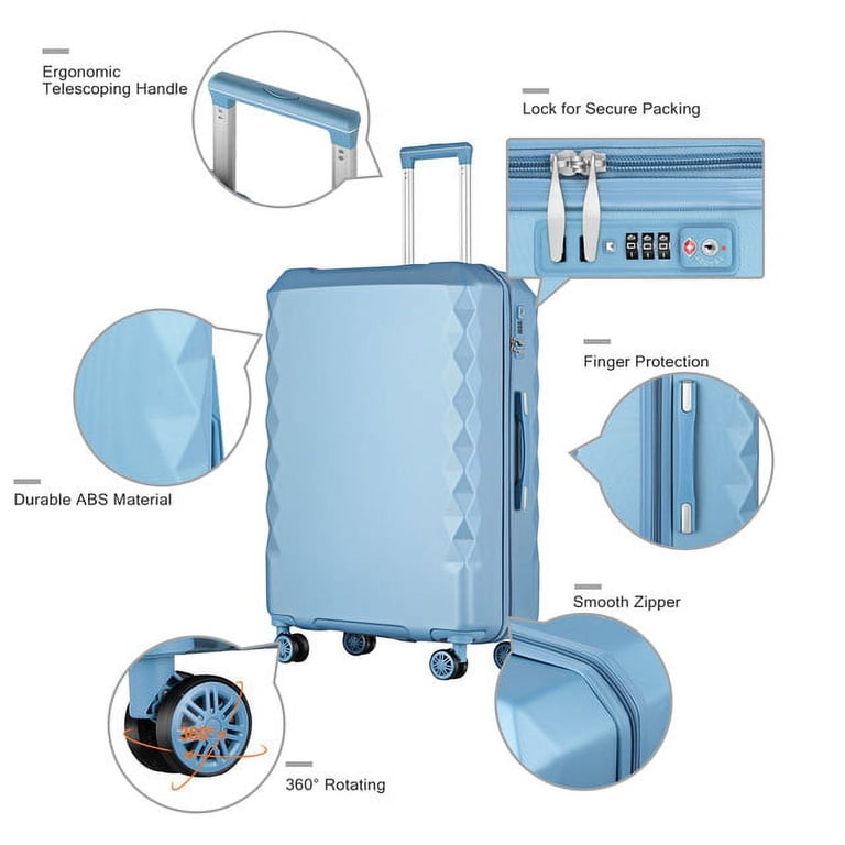 Hikolayae Rachel Collection Hardside Spinner Luggage Sets in Light