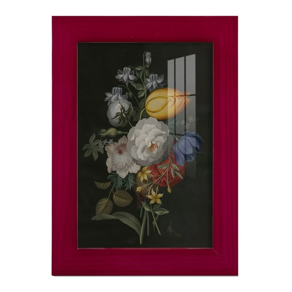 Dramatic Bouquet III -Framed Print w/glass-Cherry Red