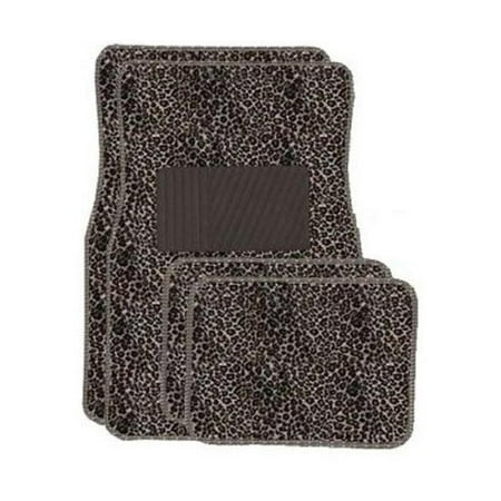 Tan Cheetah Carpet 4 Piece Car Truck SUV Floor Mats