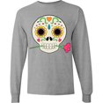 thumbnail image 3 of Inktastic DÃ­a De Los Muertos Skull with Flower Long Sleeve T-Shirt, 3 of 5
