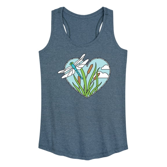 Instant Message - Spring - Dragonfly Stained Glass - Women's Racerback Tank