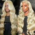 thumbnail image 4 of Front lace long curly hair light blonde big wave lace wig headpiece, 4 of 10