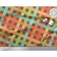 thumbnail image 2 of Soimoi Brown Heavy Canvas Fabric Check Check Print Fabric by the Yard 58 Inch Wide, 2 of 3