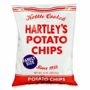 13oz. Hartley's Plain Potato Chips, Original Kettle Cooked Flavor, 0 Trans Fat, No Allergens Contained