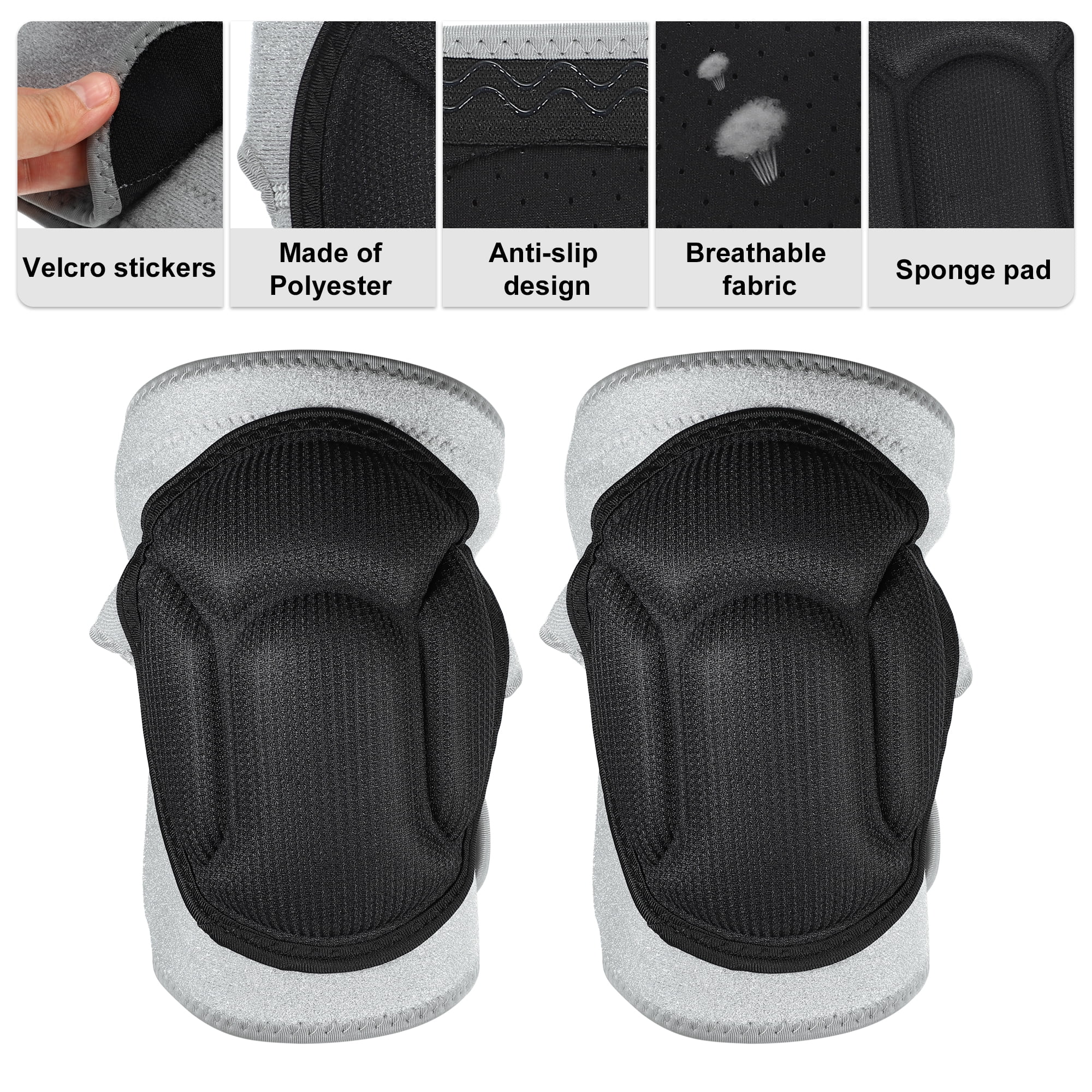 Unique Bargains 1 Pair Turtle Shell Shape Knee Brace Protection Sponge Knee Pads for Men and Women Gray Size XL