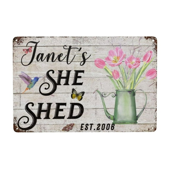 Funny Vintage Metal Sign Personalized She Shed Signs Farmhouse Garden Decor Aluminum Sign Vintage Poster Home Bedroom Office Club 8x12 Inch