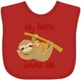 thumbnail image 3 of Inktastic My Nana Loves Me Sloth Boys or Girls Baby Bib, 3 of 4