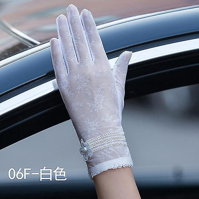 Guantes sexis de verano para mujer con protección solar Uv, guantes cortos para el sol para mujer, guantes de encaje de seda de hielo a la moda para conducir con pantalla táctil fina, G02e