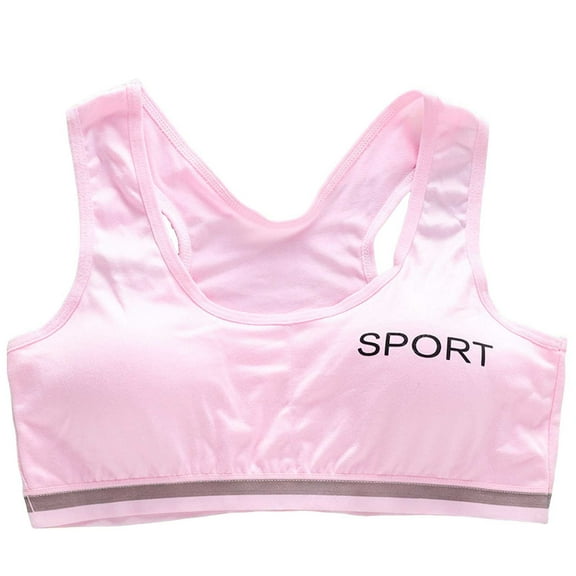 Bras For Girls 12-14 Training Bras for Girls 10-16 Sports Seamless Bra with Removable Padding Teens Bras,Pink