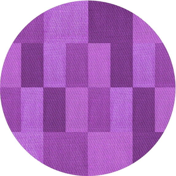 Ahgly Company Indoor Round Patterned Bright Neon Pink Purple Area Rugs, 8' Round