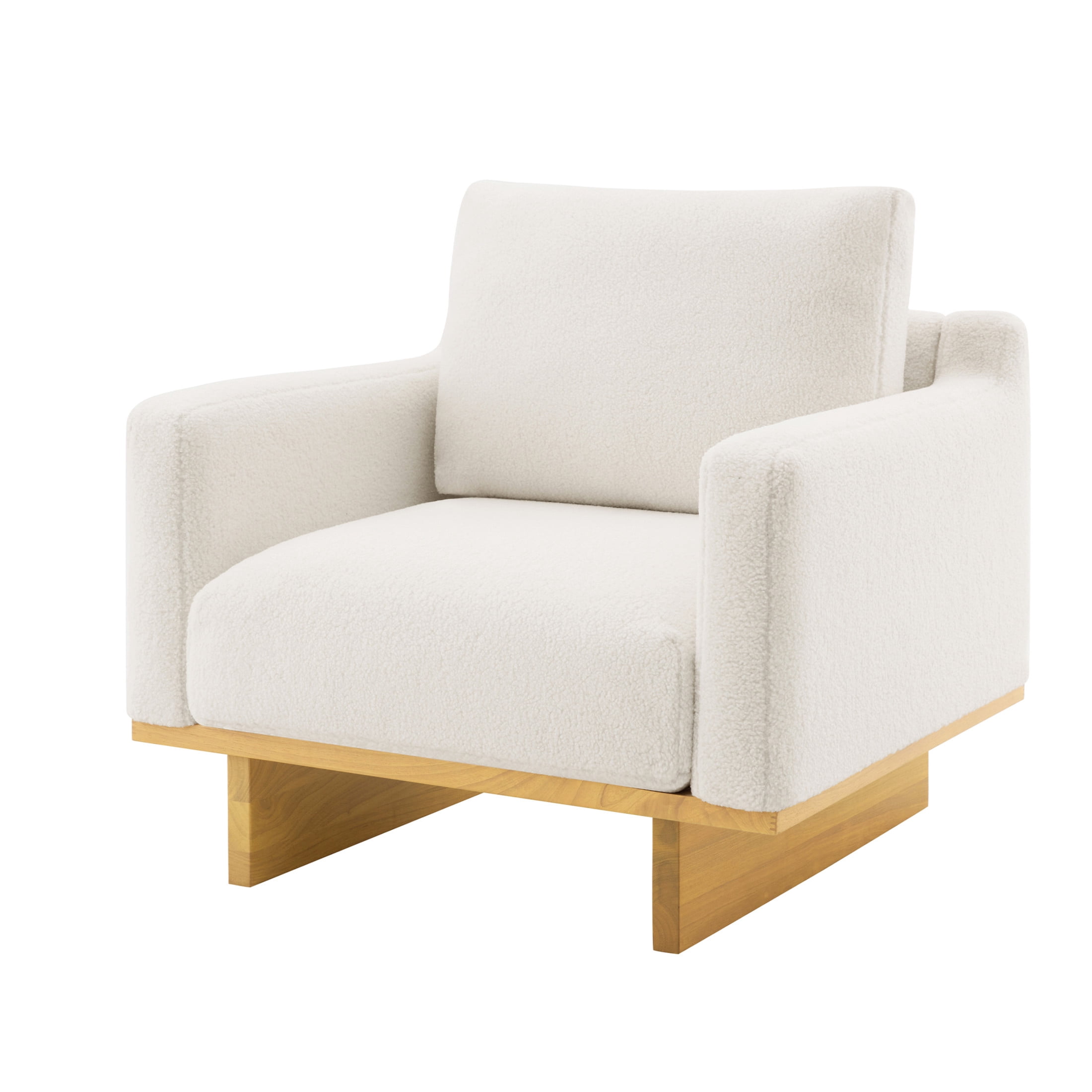 Christopher Knight Home Modern Minimalist Accent Chair, Solid Wood Frame with Soft Cushions, White