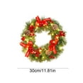 thumbnail image 3 of Christmas Door Wreath with Red Berries and Pine Cones – 12 Inch Artificial Flower Wreath for Front Door, Indoor & Outdoor – Winter Holiday Decorations with Bow and Christmas Balls, 3 of 6