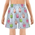 thumbnail image 5 of joogoo Boba Bubble Tea on Blue Boys Swim Trunks Beach Swimsuit Shorts Boxer 4T, 5 of 8