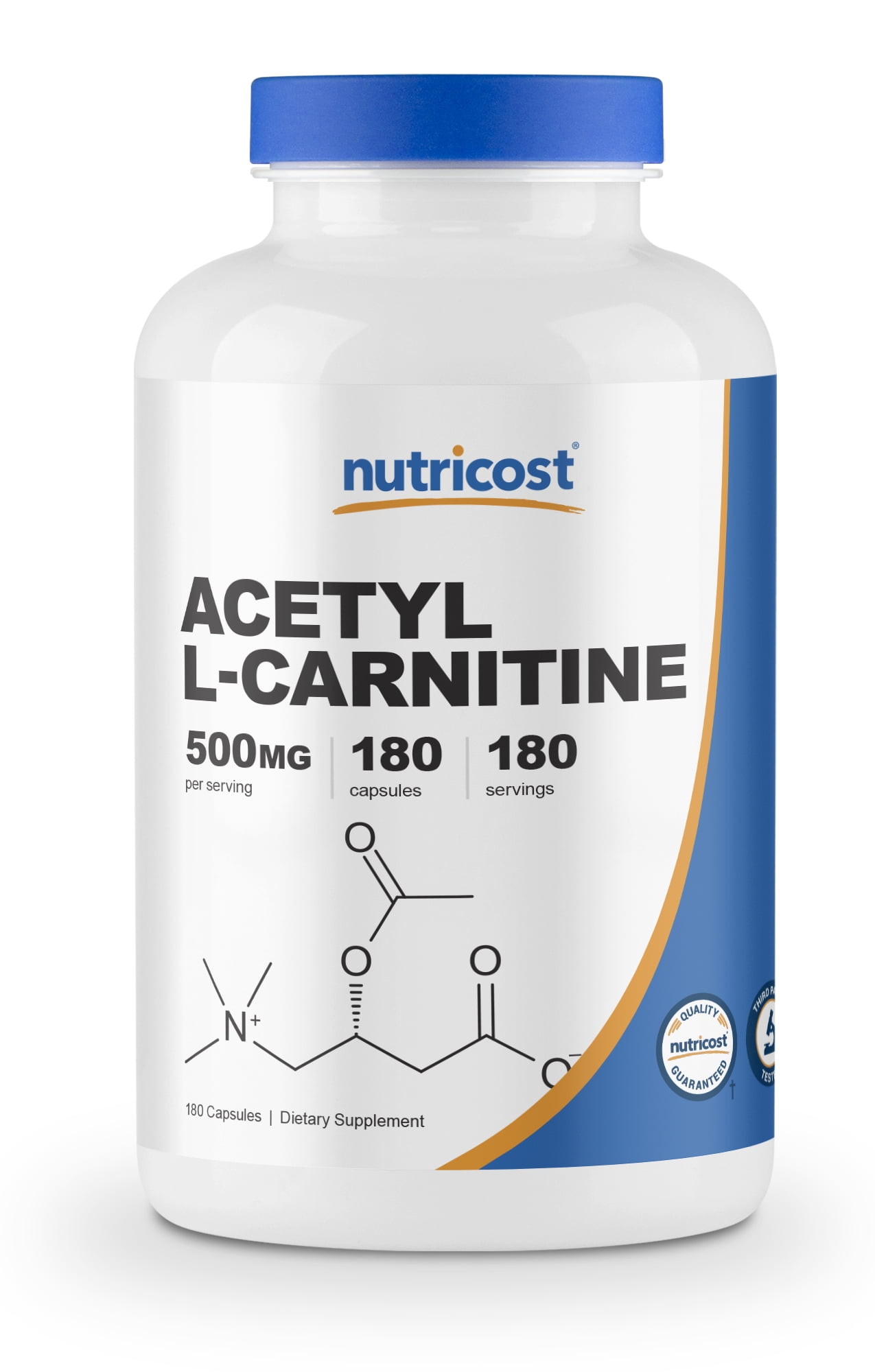Nutricost Acetyl LCarnitine 500mg, 180 Capsules NonGMO and Gluten