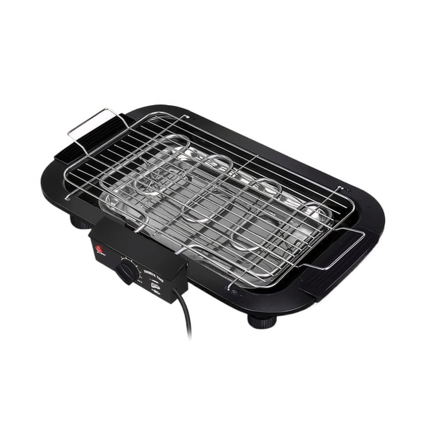 Toystoory Parrilla eléctrica para barbacoa: versátil para cocinar en interiores y exteriores, sin humo. Cocina y Comedor Negro A NOSOTROS