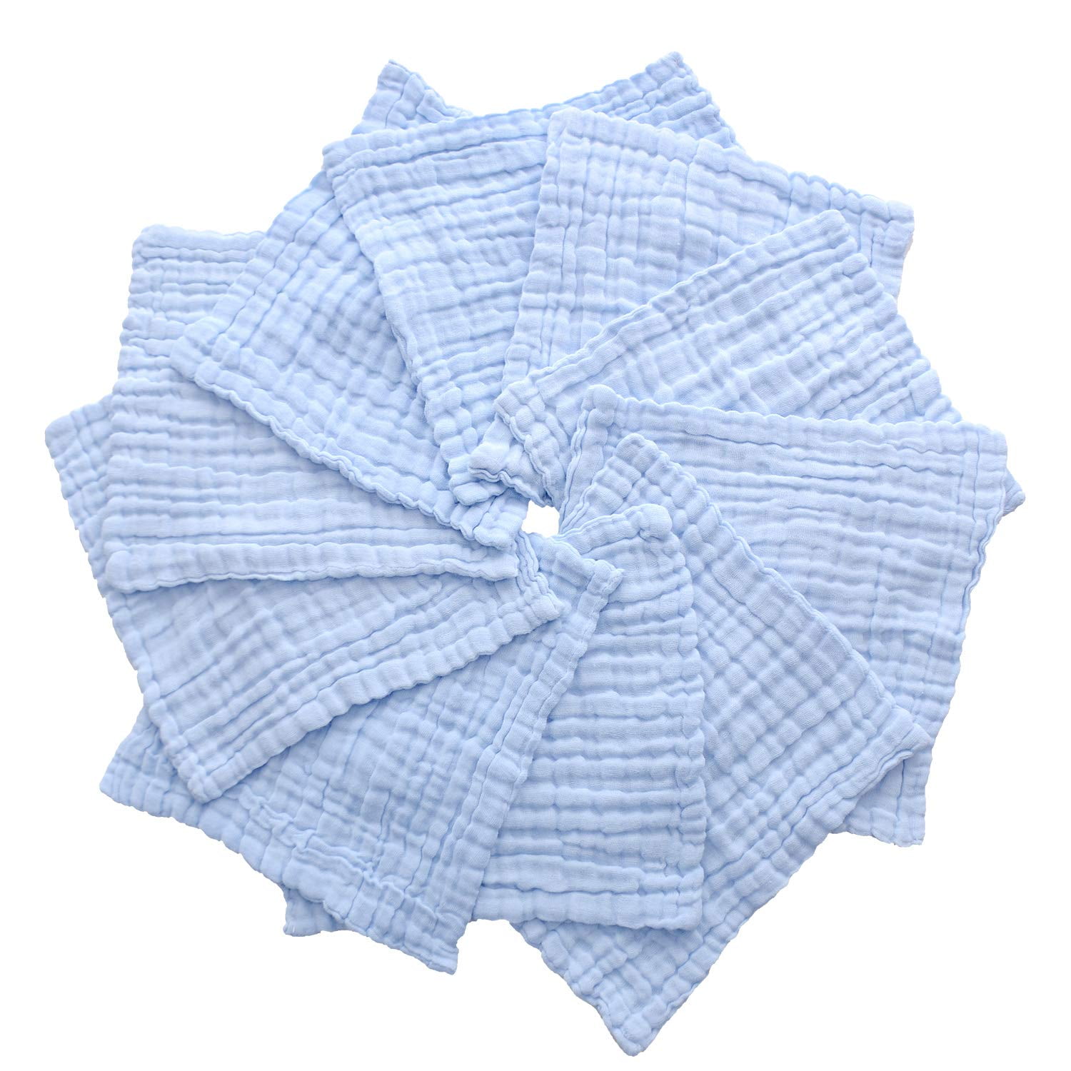 Lot De 5 Débarbouillettes Bébé En Coton – 22x23 Cm, Lavables, Douces, Avec Anneau De Suspension