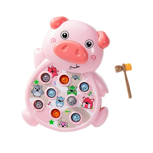 Juego de golpear animales con música incorporada para niños de 2, 3, 4 y 5 años. Rosado