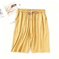 thumbnail image 2 of Asxite Plus Size Womens Pajamas Pants Loose High Waist Plaid Pocket Cropped Sleepwear, 2 of 7