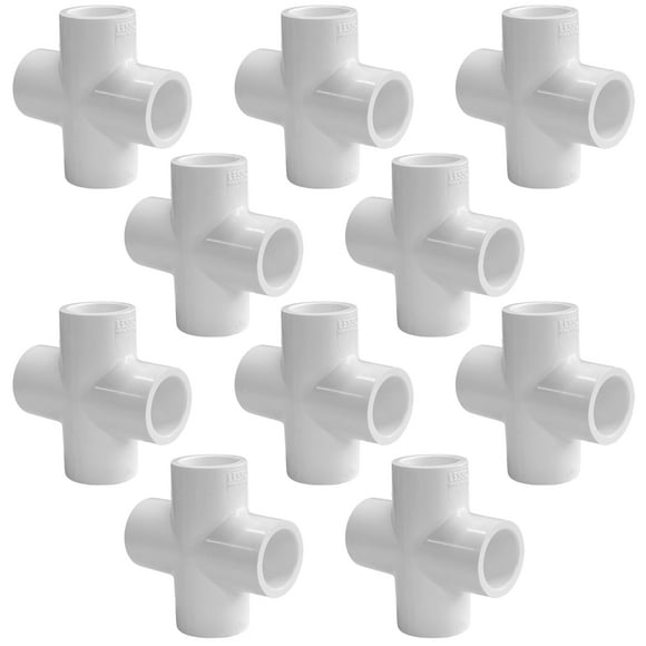 Tubería de PVC Fitting LESSO en cruz de 1 pulgada, paquete de 10