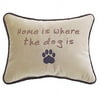 Camel Velvet "Home is where the Dog is" Decorative Pillow 10"x13"