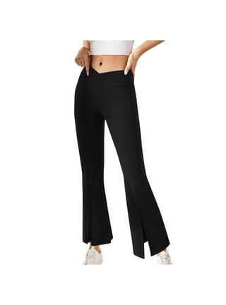 JGTDBPO High Waist Flared Yoga Pants For Women Split Hem Yoga Pants Tummy  Control Bootcut Yoga Pants Work Pants Elegant Long Pants