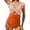Orange, variant on Women's One Piece Ruffle Cutout Swimsuit - Nylon Spandex, V Neck for Beach