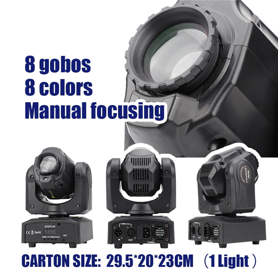 1Pcs New 30W Mini Spot Laser Light, Disco Dj Led Moving Head Beam Stage Lights For Party Christmas