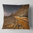 thumbnail image 2 of Designart Brown Rocky Coast Portugal - Cityscape Throw Pillow - 18x18, 2 of 5