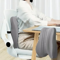 Ergonomic Lumbar Support Pillow for Office Chairs & Car Seats | 40x40x8cm Memory Foam Back Cushion | Blue/Pink/Gray Options | Home & Travel Comfort