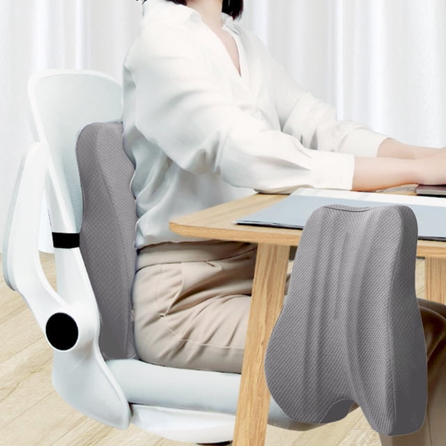 Cojín Lumbar Ergonómico de Espuma para Silla de Oficina y Asiento de Coche, Azul, Rosa o Gris, 40 X 40 X 8 Cm, Soporte de Algodón.