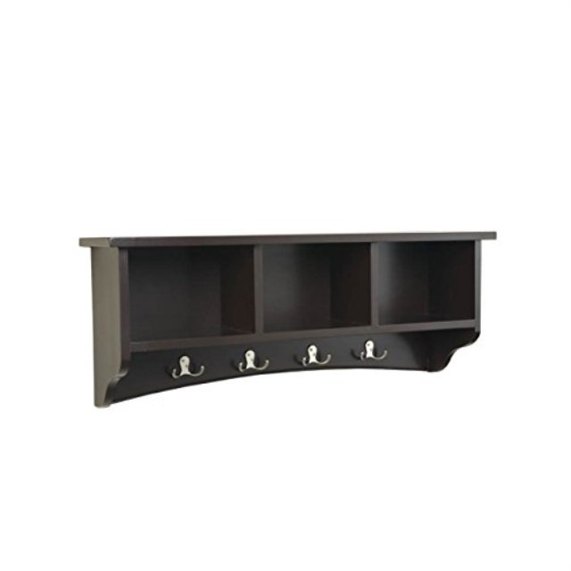 Alaterre AScA04cL Shaker cottage coat Hooks with Storage, chocolate