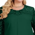 thumbnail image 6 of WRKEKC Casual Dresses for Women Embroidered Chiffon Crew Neck Elbow Sleeve Plus Size Midi Lightweight Summer, 6 of 9