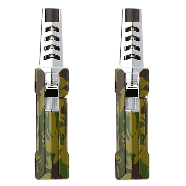 Encendedor Compacto Ligero LighterProCamo 2 Pzas Camuflaje Recargable Metal Gas Butano.
